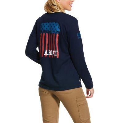 Ariat FR Americana Ženske Graficke Majice Tamnoplave | HR-075063