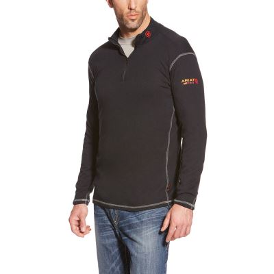 Ariat FR Polartec 1/4 Zip Top Muške Jakne Crne | HR-134058