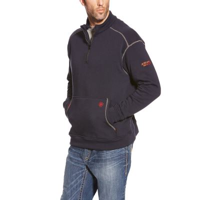 Ariat FR Polartec Fleece 1/4 Zip Top Muške Jakne Tamnoplave | HR-322244