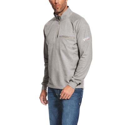 Ariat FR Rev 1/4 Zip Top Muške Jakne Tamno Srebrne | HR-833089