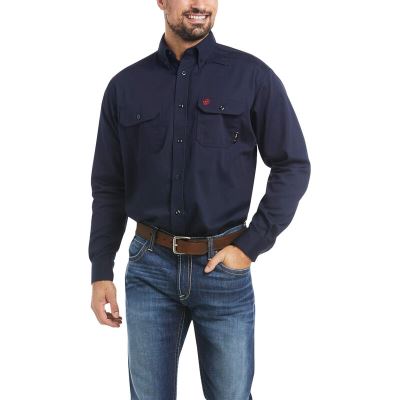 Ariat FR Solid Shirts Muške Radna Majica Tamnoplave | HR-569102