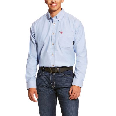 Ariat FR Solid Twill DuraStretch Muške Radna Majica Plave | HR-250739