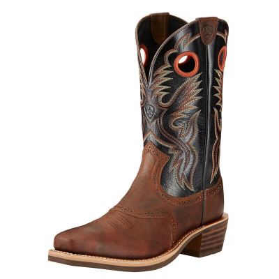 Ariat Heritage Roughstock Muške Kaubojske Čizme Smeđe Crne | HR-689197