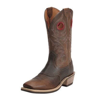 Ariat Heritage Roughstock Wide Square Toe Muške Kaubojske Čizme Smeđe | HR-974434
