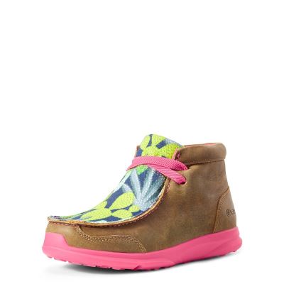Ariat Spitfire Dječje Zapadnjačke Čizme Smeđe Menta Roze | HR-133651
