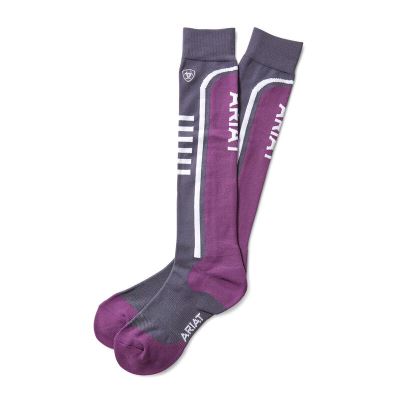 Ariat TEK Slimline Performance Muške Čarape Tamno Sive Ljubičaste | HR-378551
