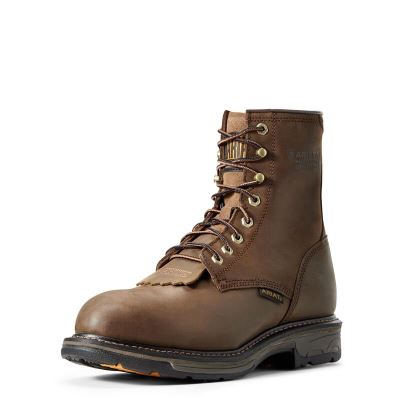Ariat WorkHog 8" Lace Up Waterproof Composite Toe Muške Radne Čizme Smeđe | HR-605015