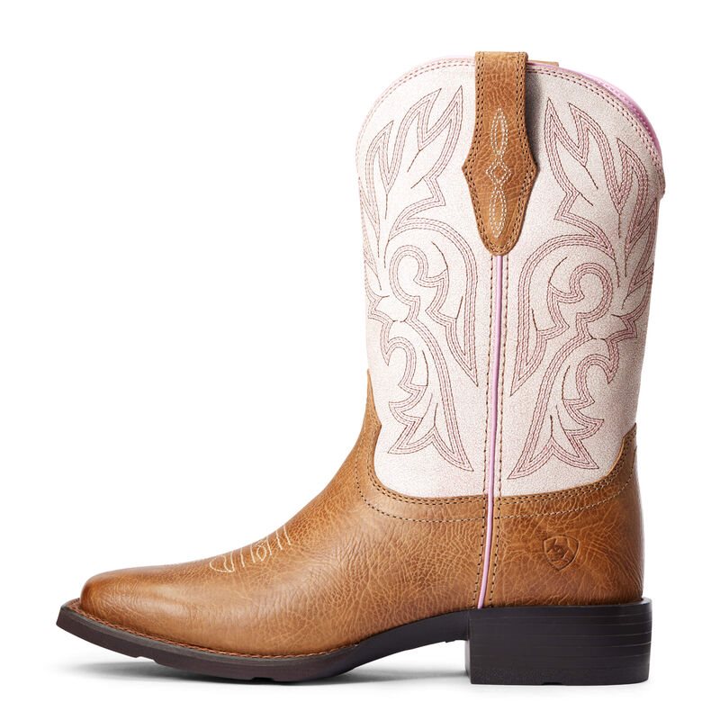 Ariat Cattle Drive Ženske Čizme Za Kaubojku Smeđe Krem | HR-403190