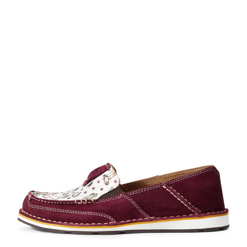 Ariat Cruiser Ženske Mokasinke Bordo Bijele | HR-994651