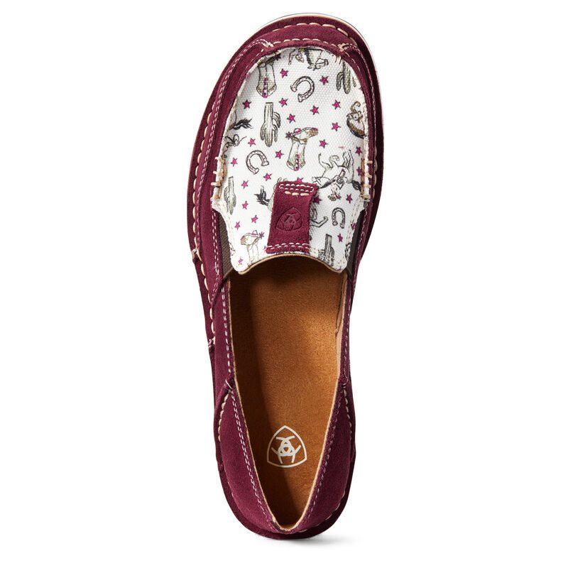 Ariat Cruiser Ženske Mokasinke Bordo Bijele | HR-994651