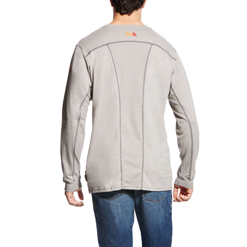 Ariat FR AC Crew Muške Majice Srebrne | HR-189817