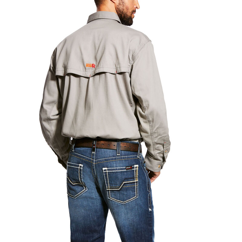 Ariat FR Solid Vent Shirts Muške Radna Majica Srebrne | HR-972318