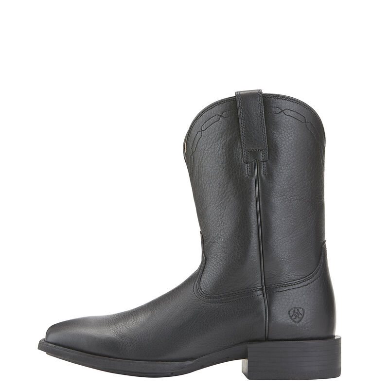 Ariat Heritage Roper Wide Square Toe Muške Zapadnjačke Čizme Crne | HR-099284