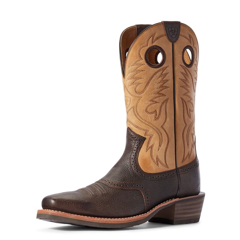 Ariat Heritage Roughstock Muške Kaubojske Čizme Smeđe Čokoladne | HR-051481