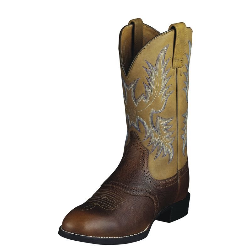 Ariat Heritage Stockman Muške Kaubojske Čizme Smeđe Zelene | HR-444199
