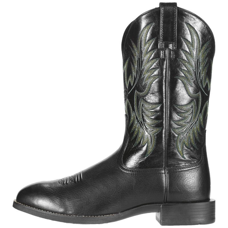 Ariat Heritage Stockman Muške Kaubojske Čizme Crne Zelene | HR-779939