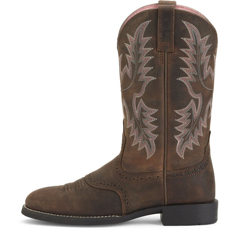 Ariat Heritage Stockman Ženske Čizme Za Kaubojku Tamno Smeđe | HR-723130