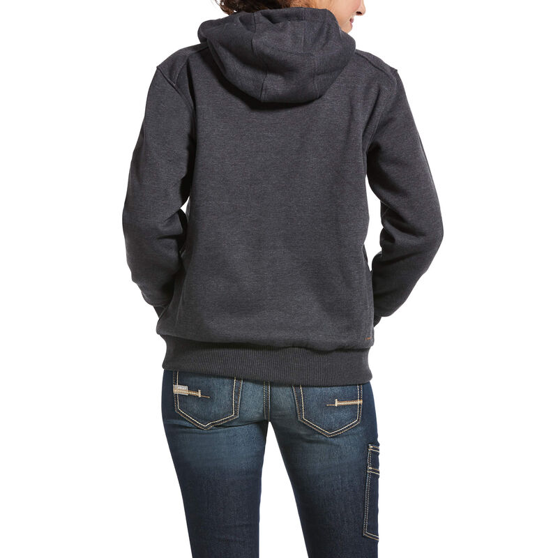 Ariat Rebar All-Weather Full Zip Ženske MajicaSKapuljačom Tamno Sive | HR-486496