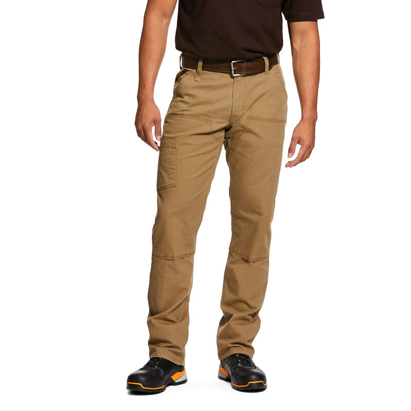 Ariat Rebar M4 Low Rise DuraStretch Made Tough Double Front Stackable Straight Leg Muške Hlače Kaki Boja | HR-309167