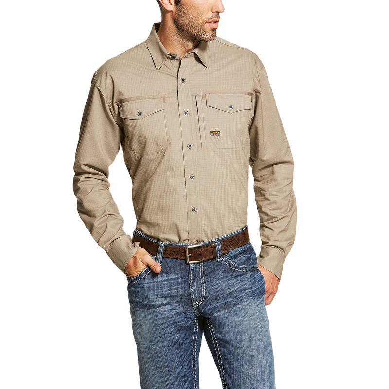 Ariat Rebar Workman Shirts Muške Radna Majica Kaki Boja | HR-097455