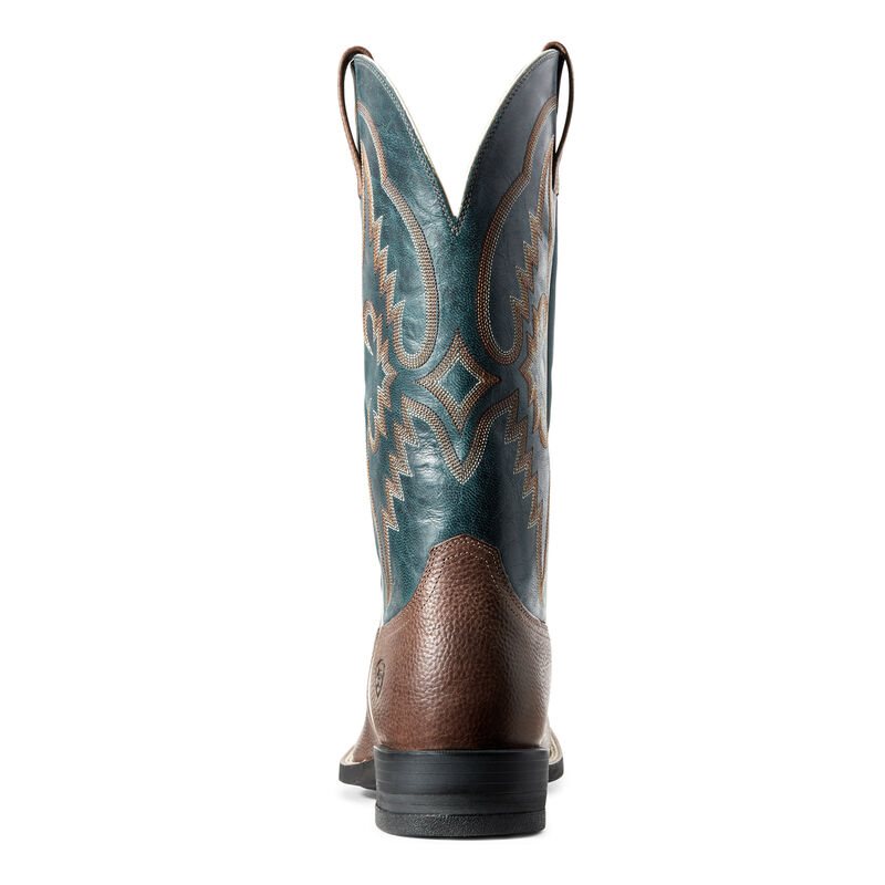 Ariat Round Pen Muške Kaubojske Čizme Smeđe Tirkizne | HR-393657