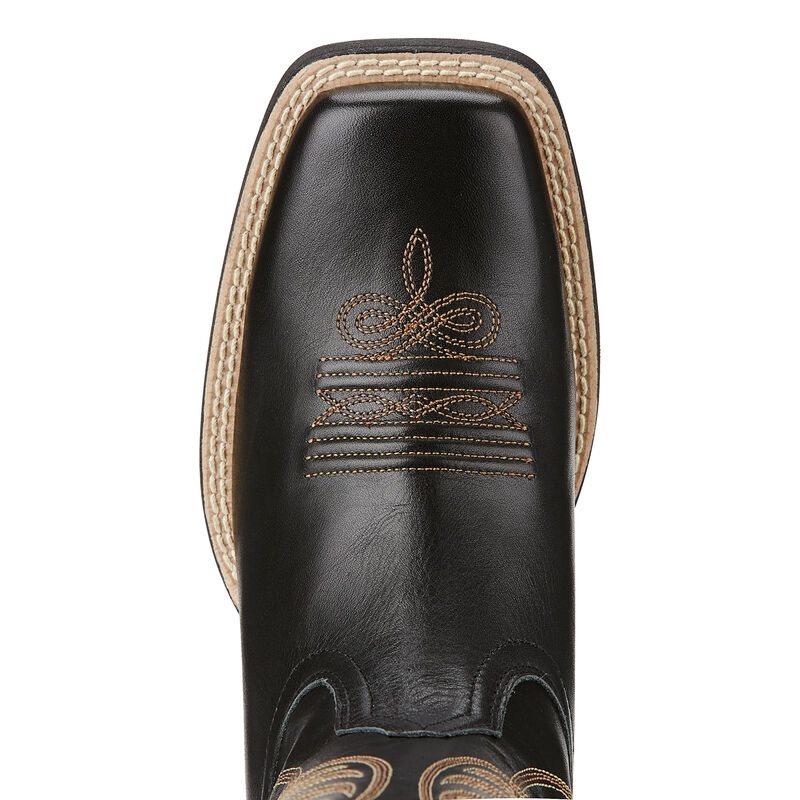 Ariat Round Up Wide Square Toe Ženske Čizme Za Kaubojku Crne | HR-645305