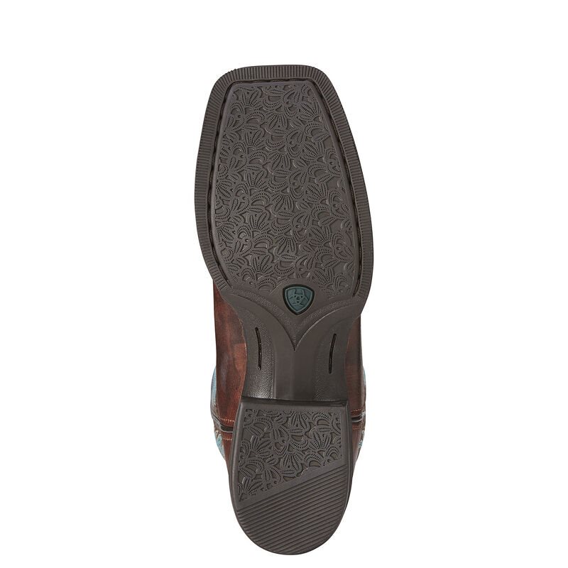 Ariat Round Up Wide Square Toe Ženske Čizme Za Kaubojku Tamno Smeđe | HR-742766