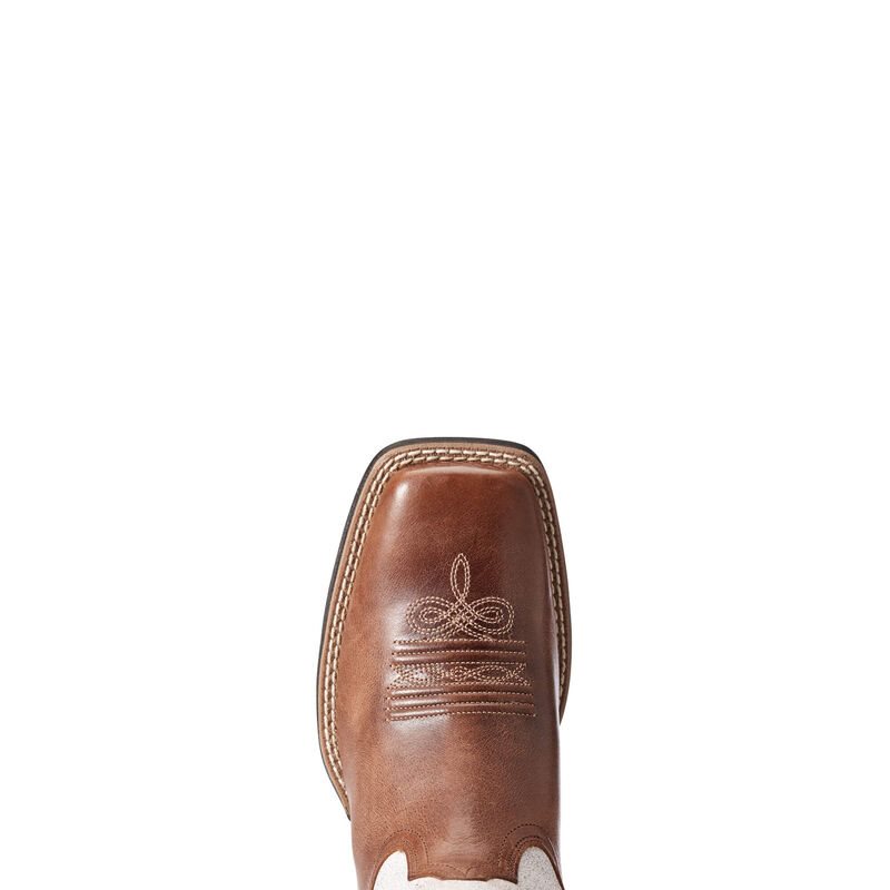 Ariat Round Up Wide Square Toe Ženske Čizme Za Kaubojku Smeđe Roze | HR-859700