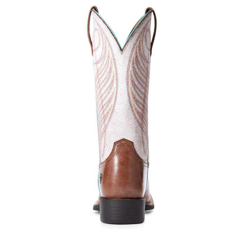 Ariat Round Up Wide Square Toe Ženske Čizme Za Kaubojku Smeđe Roze | HR-859700