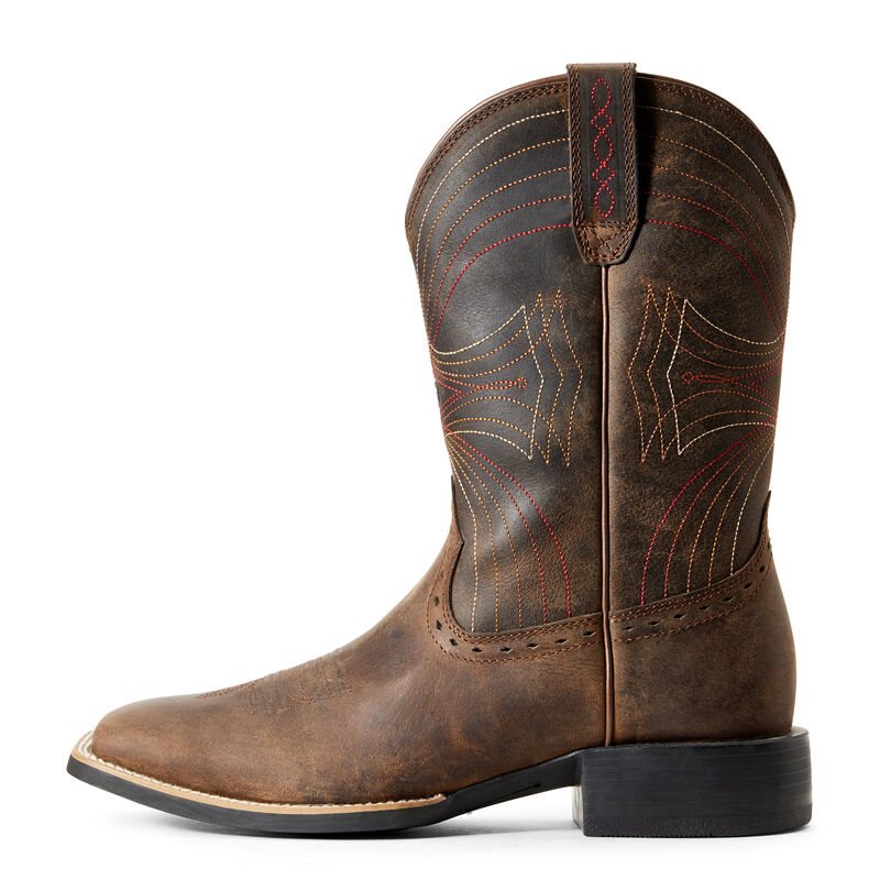 Ariat Sport Wide Square Toe Muške Kaubojske Čizme Tamno Smeđe | HR-039535