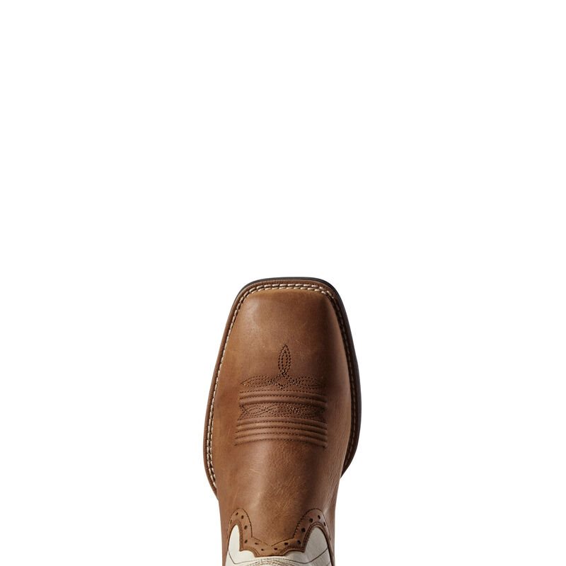 Ariat Sport Wide Square Toe Muške Kaubojske Čizme Smeđe Bijele | HR-978870