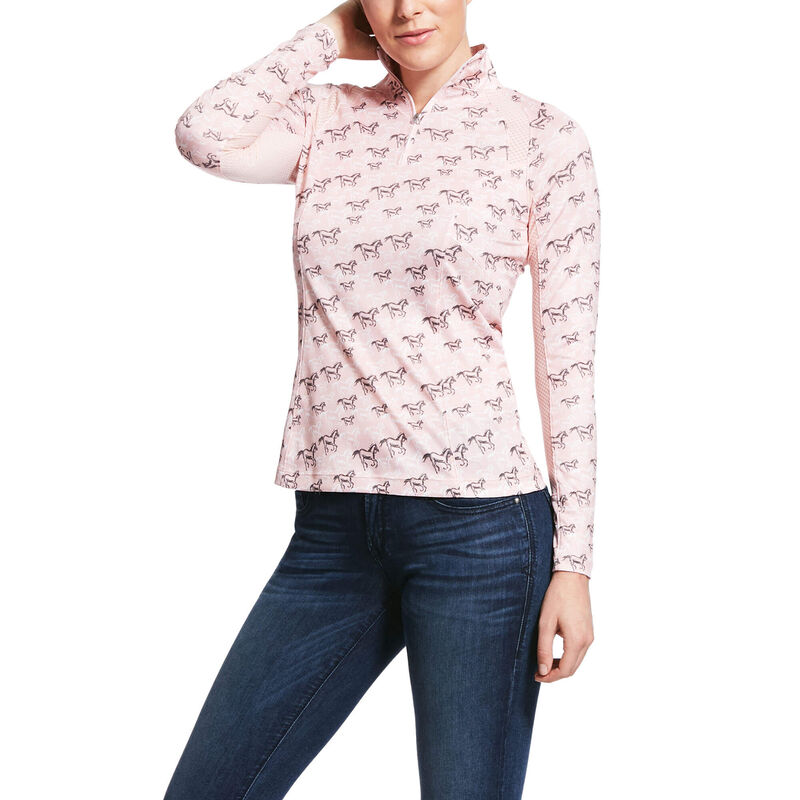 Ariat Sunstopper 2.0 1/4 Zip Baselayer Ženske Baselayer Svijetlo Roze | HR-796600
