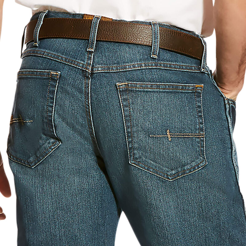 Ariat TEKLow Rise, Bootscut Work Pants - Rebar Denim Muške Traperice Plave | HR-302436
