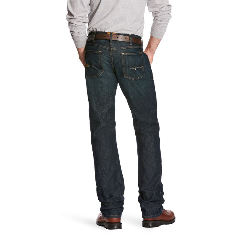 Ariat TEKSlim Fit Work Pants - Rebar Denim Muške Traperice Crne | HR-202442