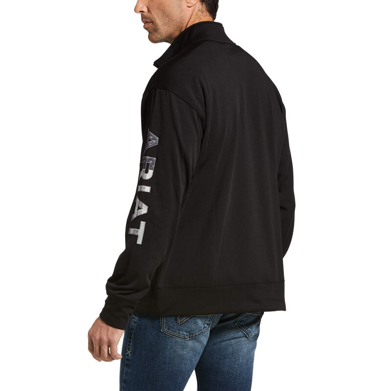 Ariat Team Logo 1/4 Zip Top Muške Topi Crne | HR-594760