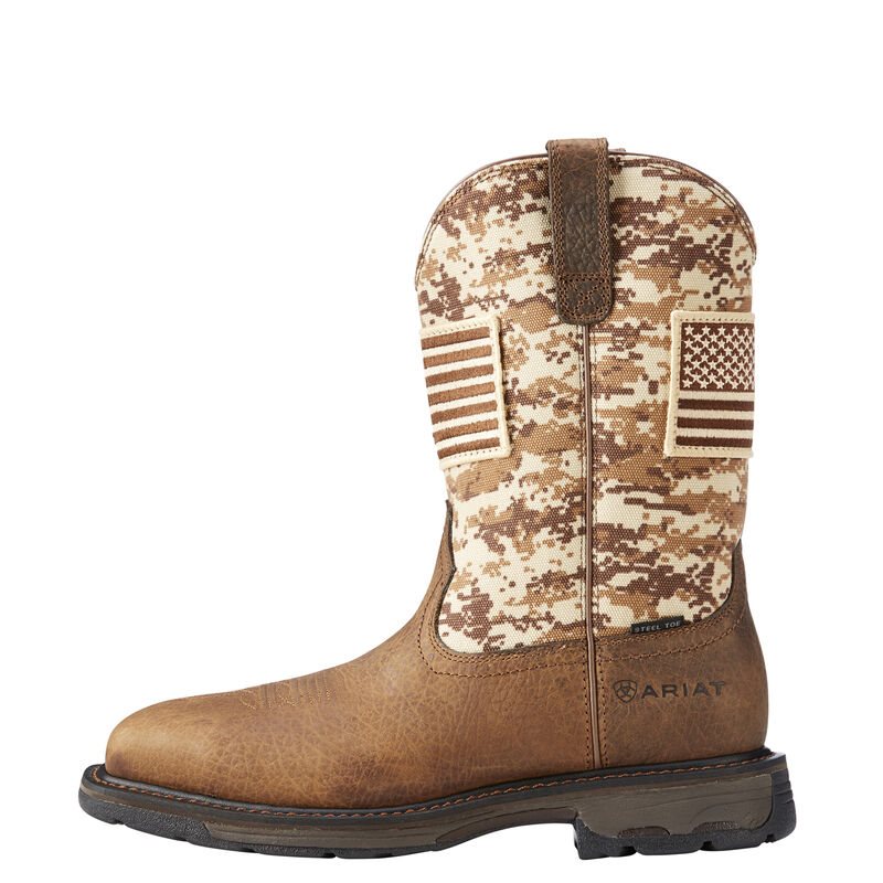 Ariat WorkHog Patriot Steel Toe Muške Radne Čizme Smeđe Maskirne | HR-608160
