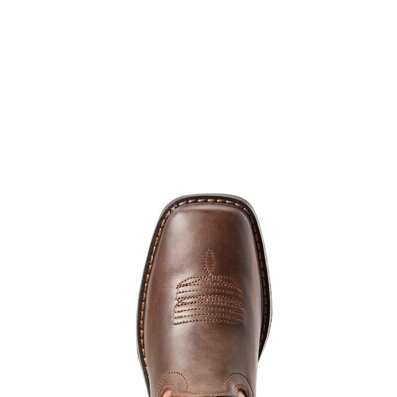 Ariat WorkHog Wide Square Toe Boots Dječje Kaubojske Čizme Tamno Smeđe Bakrene | HR-145275