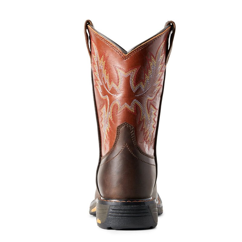 Ariat WorkHog Wide Square Toe Boots Dječje Kaubojske Čizme Tamno Smeđe Bakrene | HR-145275