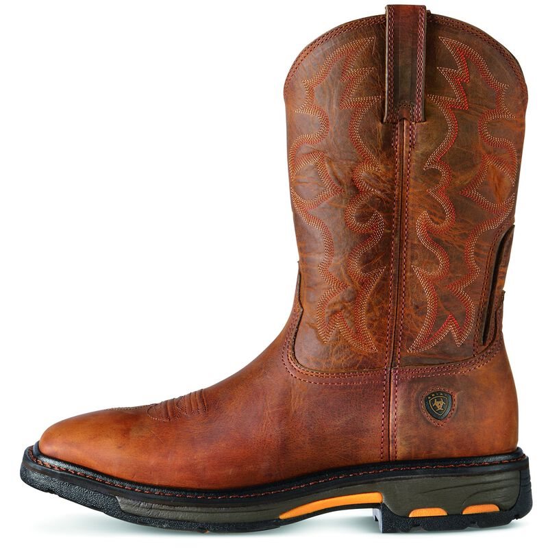 Ariat WorkHog Wide Square Toe Muške Radne Čizme Bakrene | HR-596050