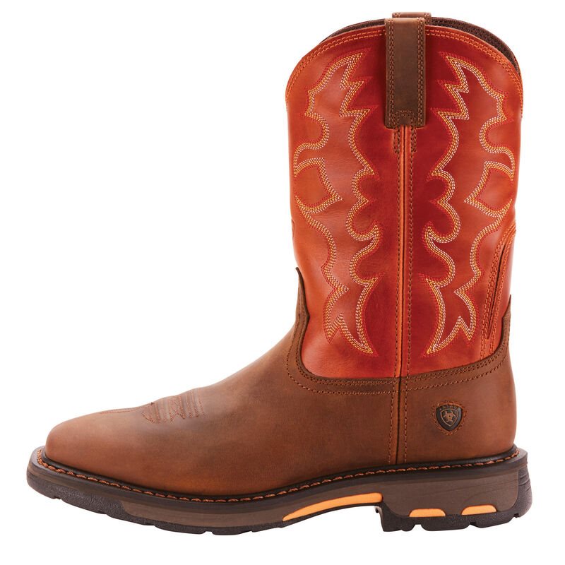 Ariat WorkHog Wide Square Toe Muške Radne Čizme Smeđe Narančaste | HR-785374