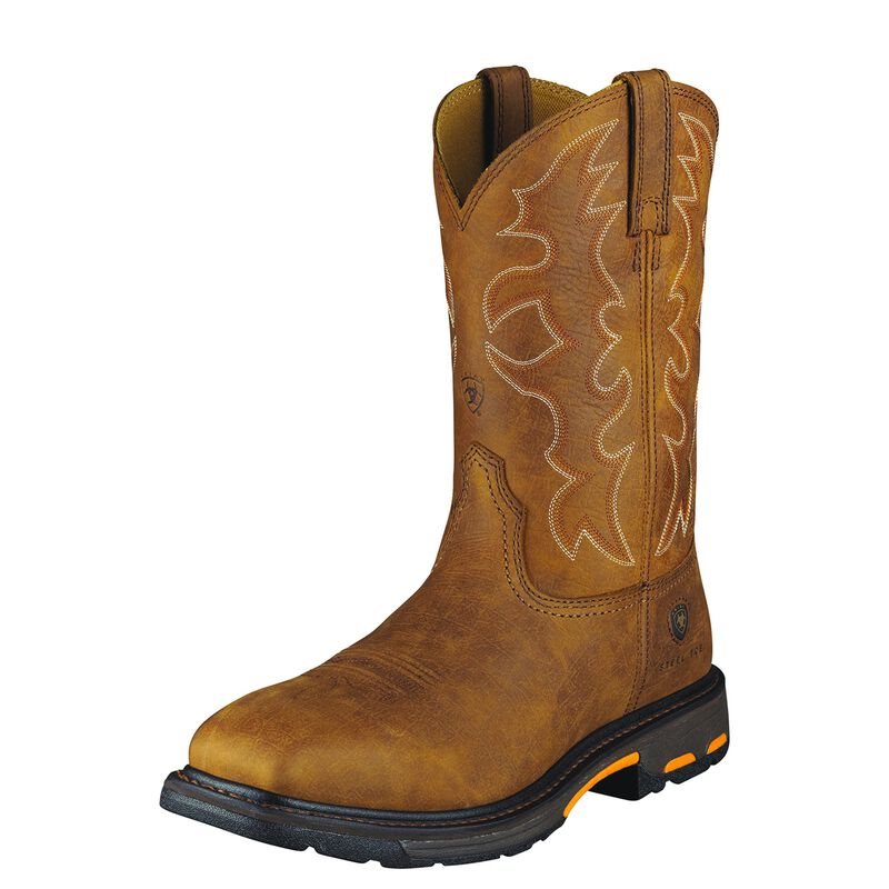 Ariat WorkHog Wide Square Toe Steel Toe Muške Radne Čizme Smeđe | HR-107620