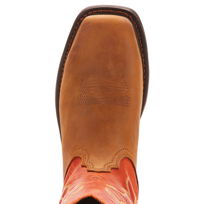 Ariat WorkHog Wide Square Toe Steel Toe Muške Radne Čizme Smeđe Narančaste | HR-314685