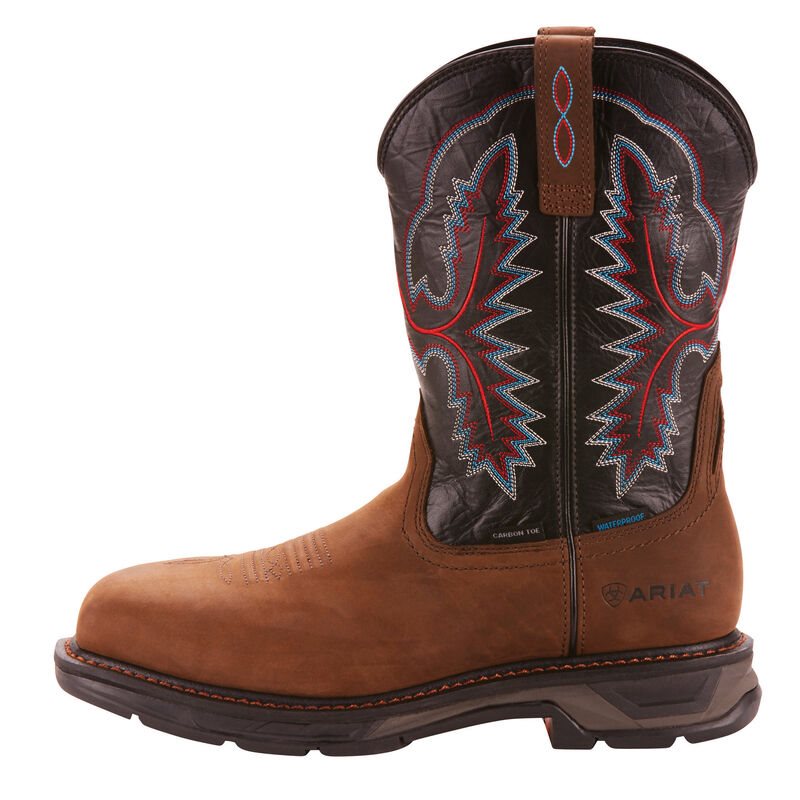 Ariat WorkHog XT Waterproof Carbon Toe Muške Radne Čizme Smeđe Crne | HR-191429