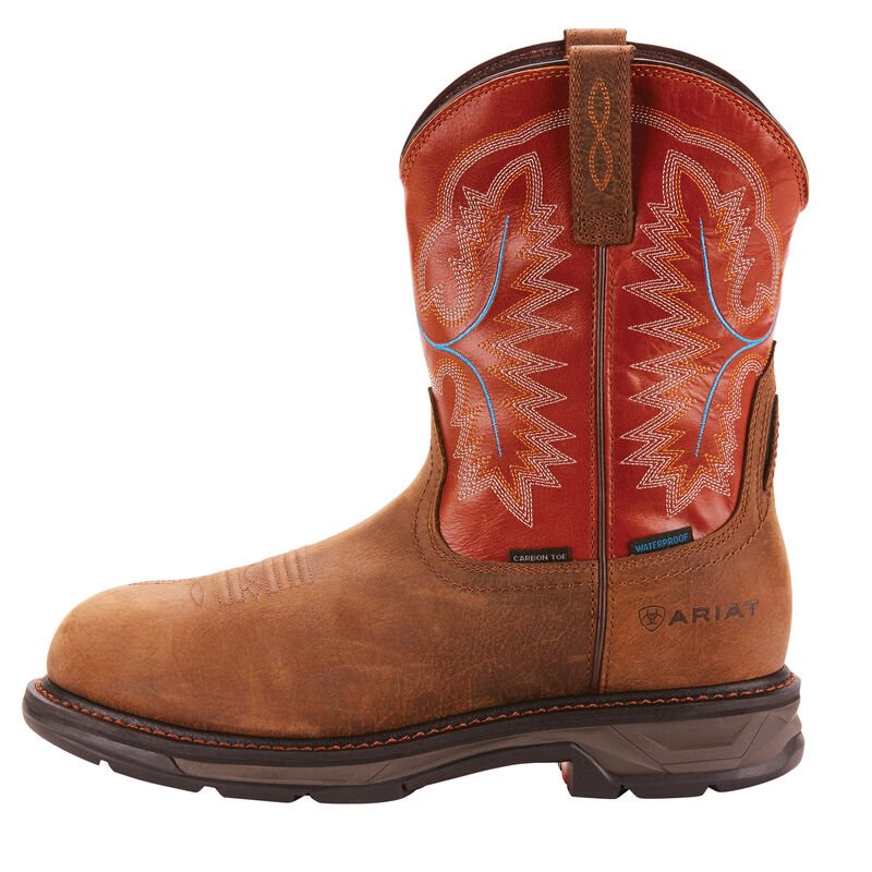 Ariat WorkHog XT Waterproof Carbon Toe Muške Radne Čizme Smeđe Narančaste | HR-256826